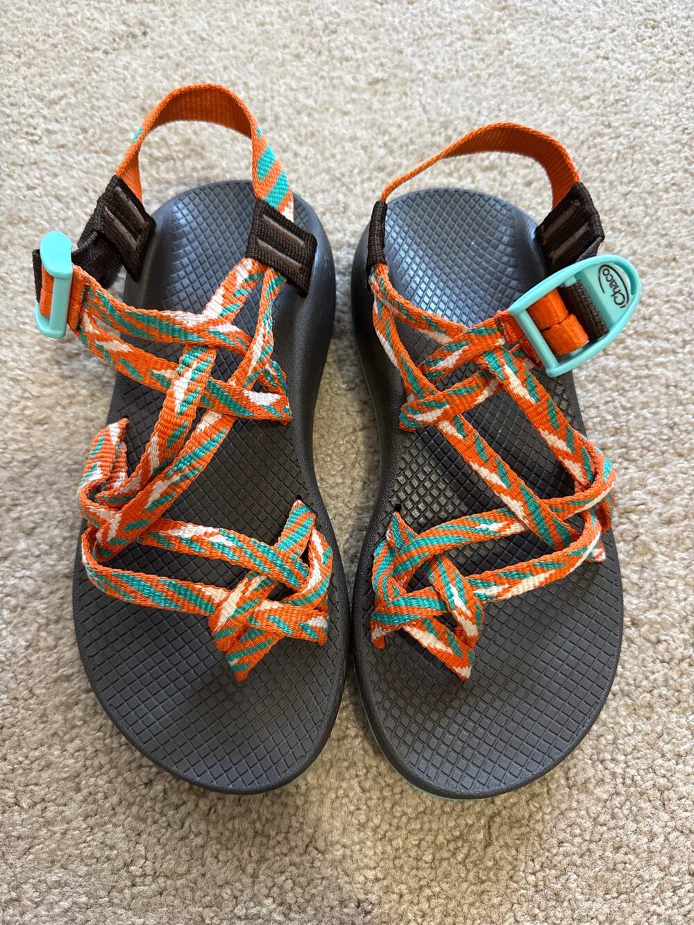 Chaco Women's Adjustable ZX/2 Classic Tunnel Tango Orange Mint Sandals Size 7